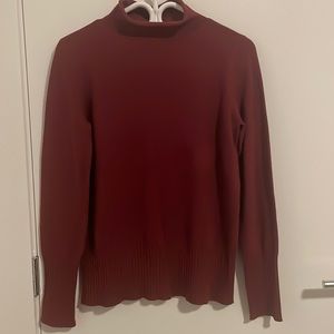 French Connection mock neck sweater in the colour burgandy size medium